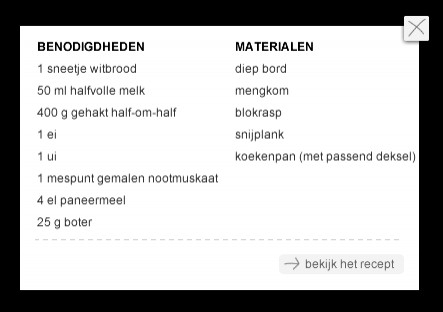 I.A. kookles: Gehaktbal - Lijstje Basis