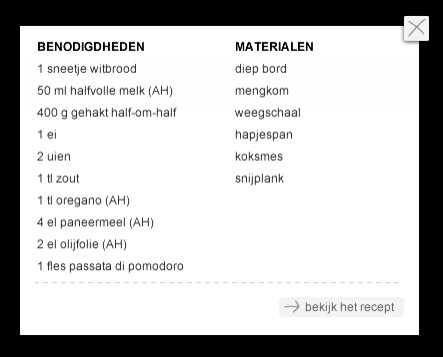 I.A. kookles: Gehaktbal - Lijstje Variant