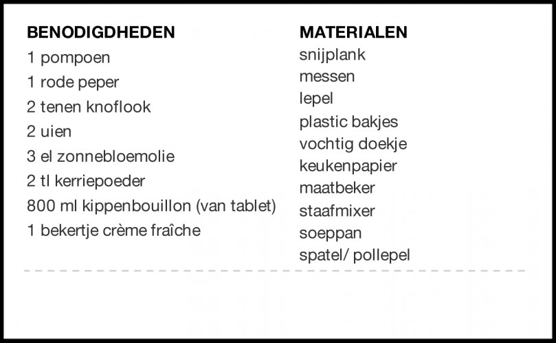 AHKL Pompoensoep Ingredientenlijst