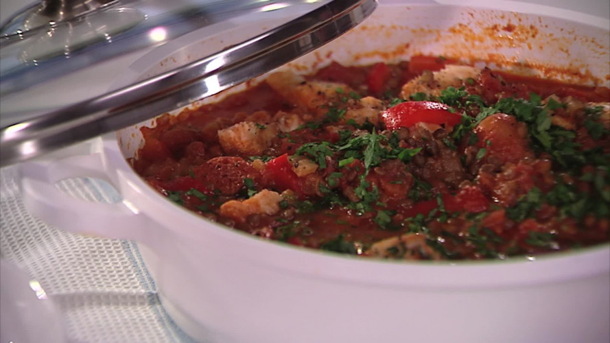 Spaanse vispan met linzen stap 12