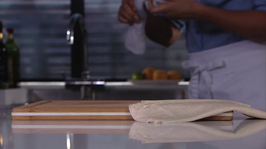 Zalm in filodeeg stap 1