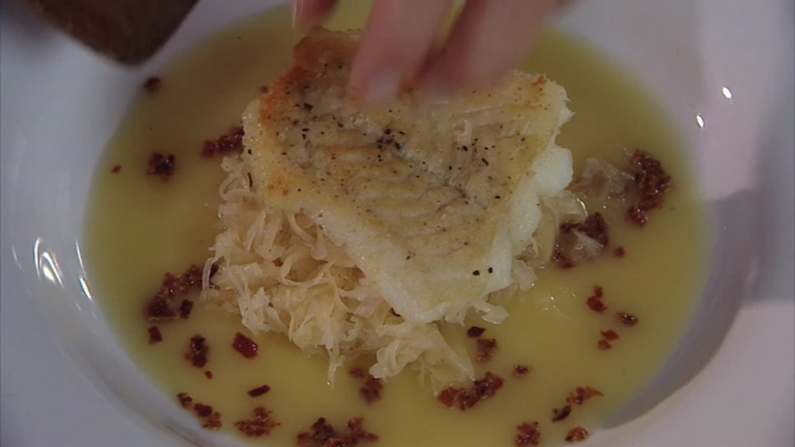 Kabeljauw met zuurkool stap 16