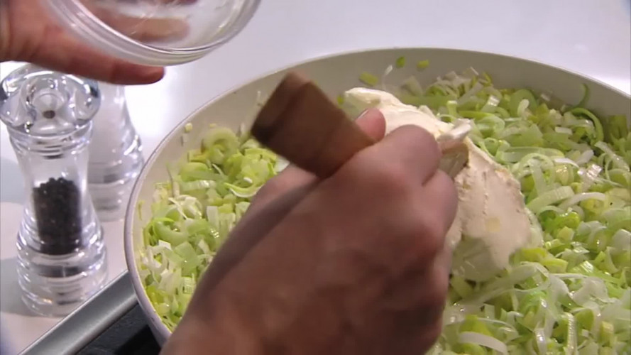 Vislasagne met prei stap 9