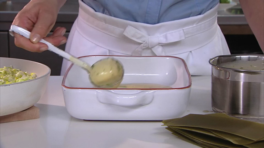 Vislasagne met prei stap 10