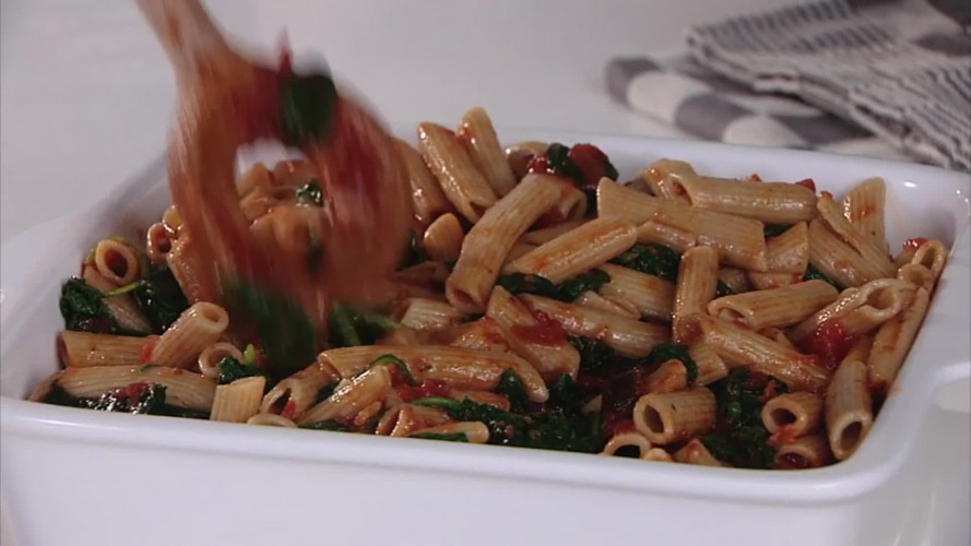 Ovenpasta met ei stap 8