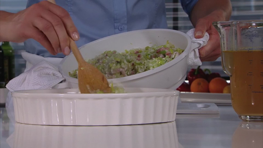 Ovenrisotto met spek en prei stap 6