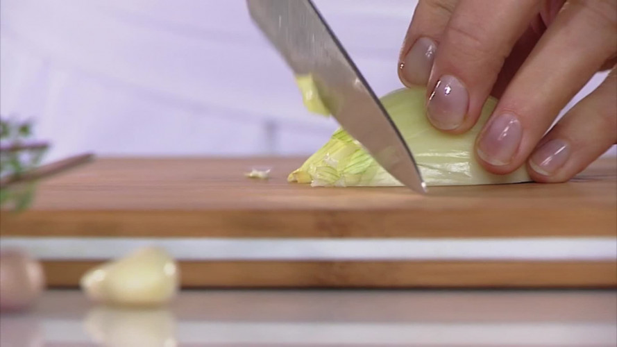 Risotto met kip en bleekselderij stap 1