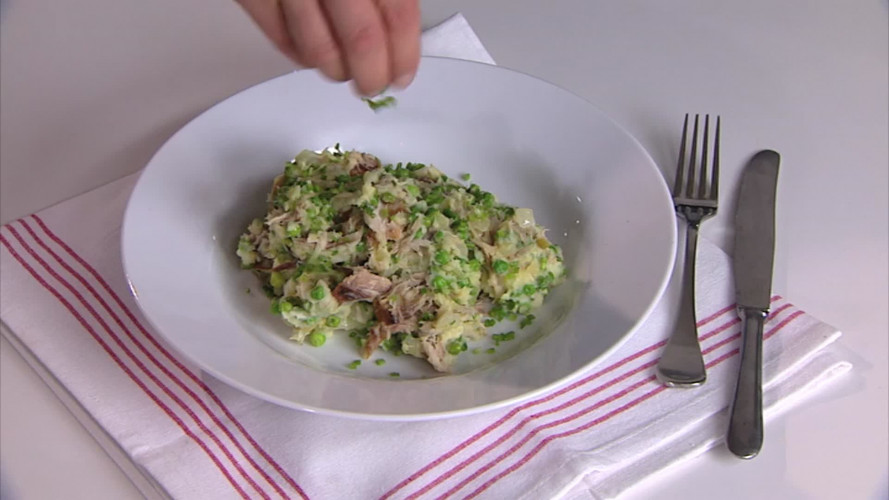 Erwtenstamppot met makreel stap 8