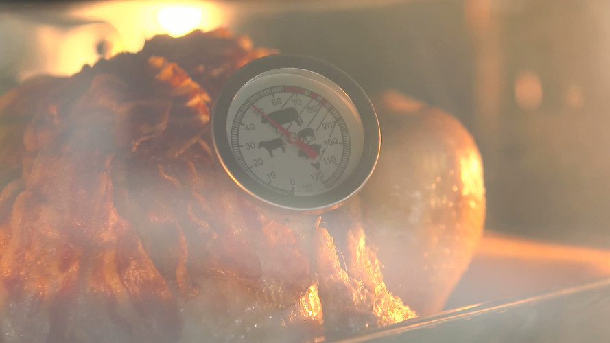 Kalkoen gevuld met paddenstoelen stap 9