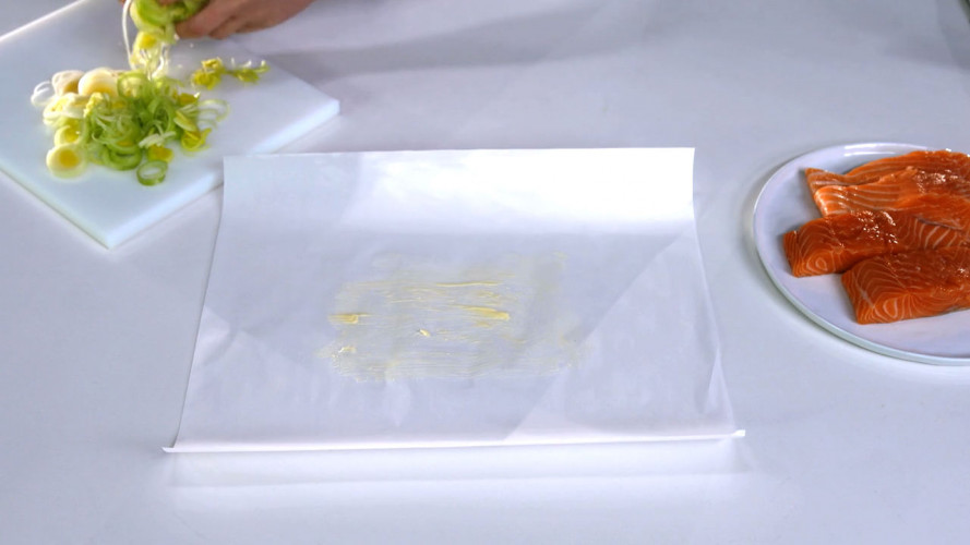Zalm en papillotte stap 4