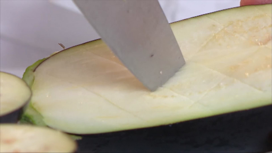 Geroosterde aubergines stap 2