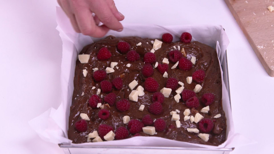 Frambozenbrownies stap 9