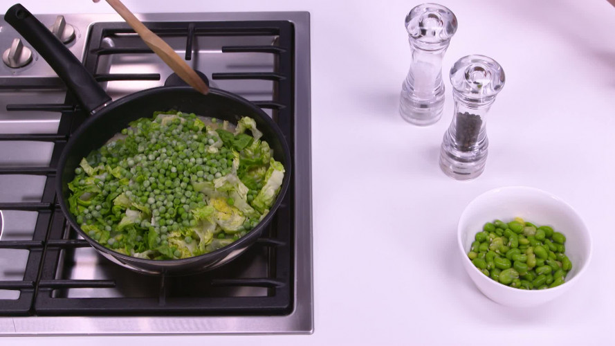 Warme salade van erwten en tuinbonen stap 3