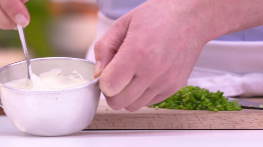 Schorseneren met ham en ei stap 4