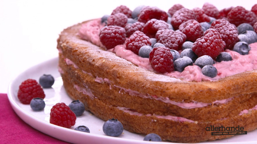 Receptvideo met - Frambozen-roomtaart