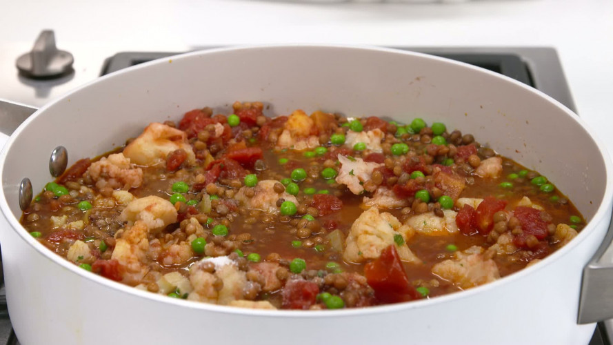 Linzencurry met pappadums stap 4