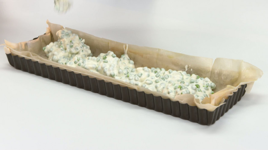 Courgettetaart met geitenkaas, beenham en doperwten stap 05.mp4