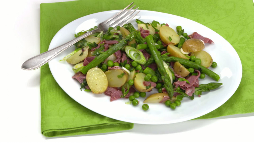 Aardappelsalade met lamsham stap 8