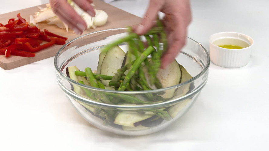 Mozzarellapakketjes met gegrilde groenten