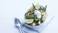 Salade van zeekraal, krieltjes en hollandse garnalen
