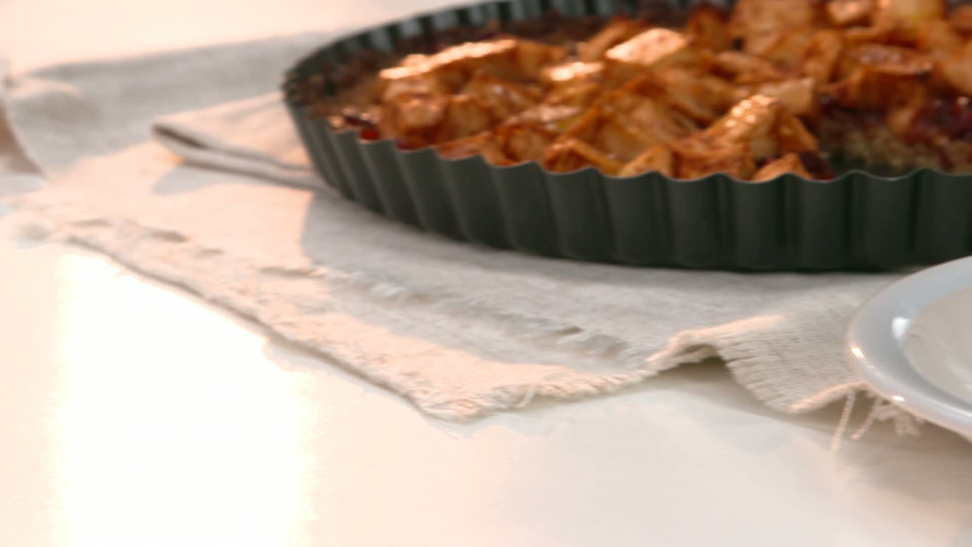 Suikervrije appeltaart met havermout en cranberry's stap 06.mp4