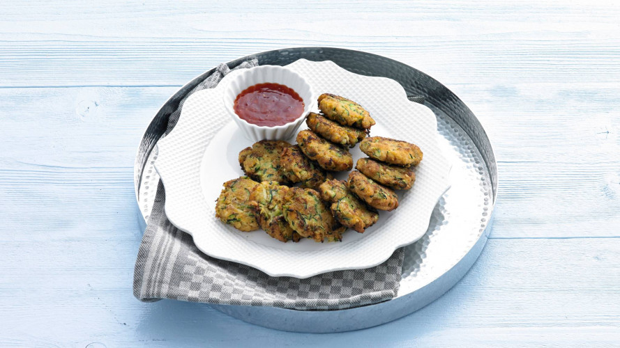 Pittige vis-courgettekoekjes