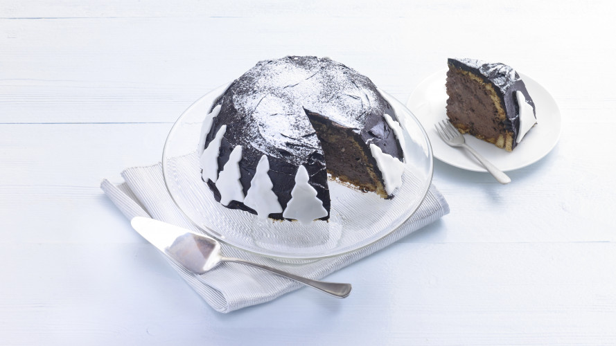 Kerstbombe met chocolademousse