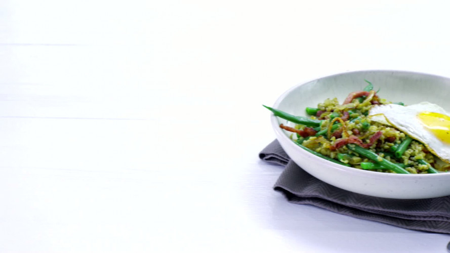 Freekeh met haricots verts, spek en ui stap 8.mov