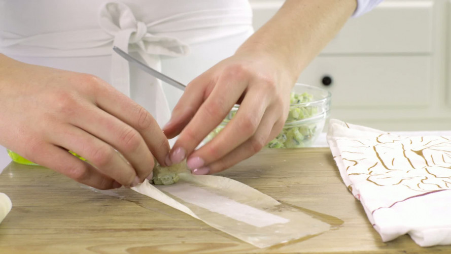 Opperdepop: knapperige courgetterolletjes