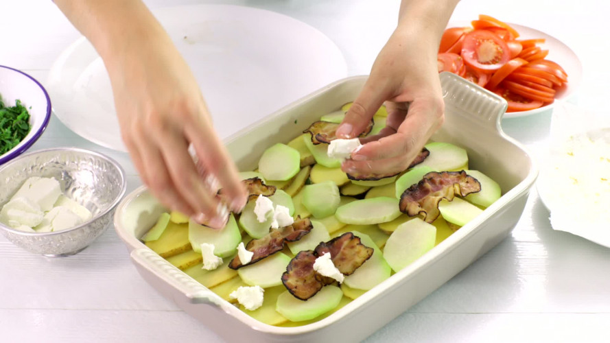 Ovenschotel met geitenkaas en koolrabi stap 8.mov