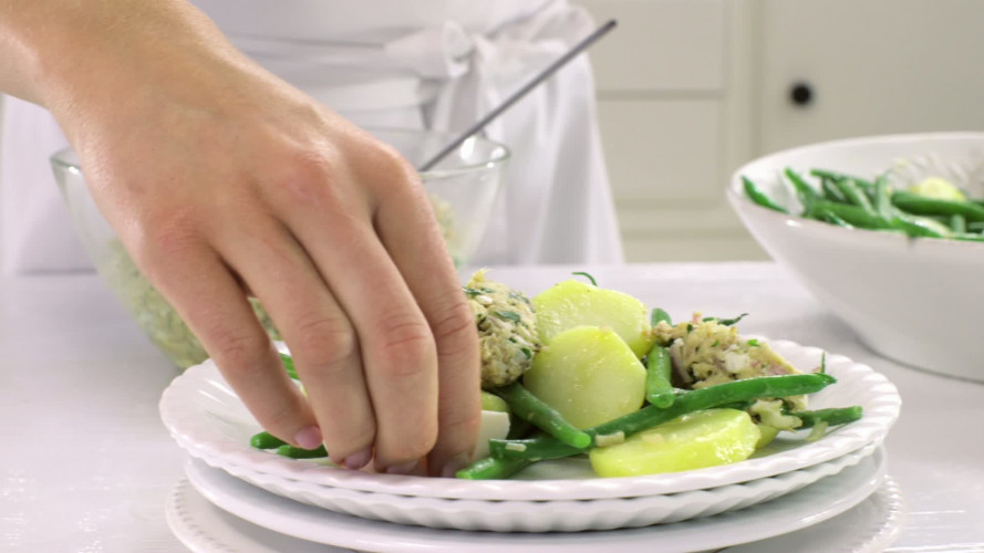 Salade nicoise met makreel stap 10