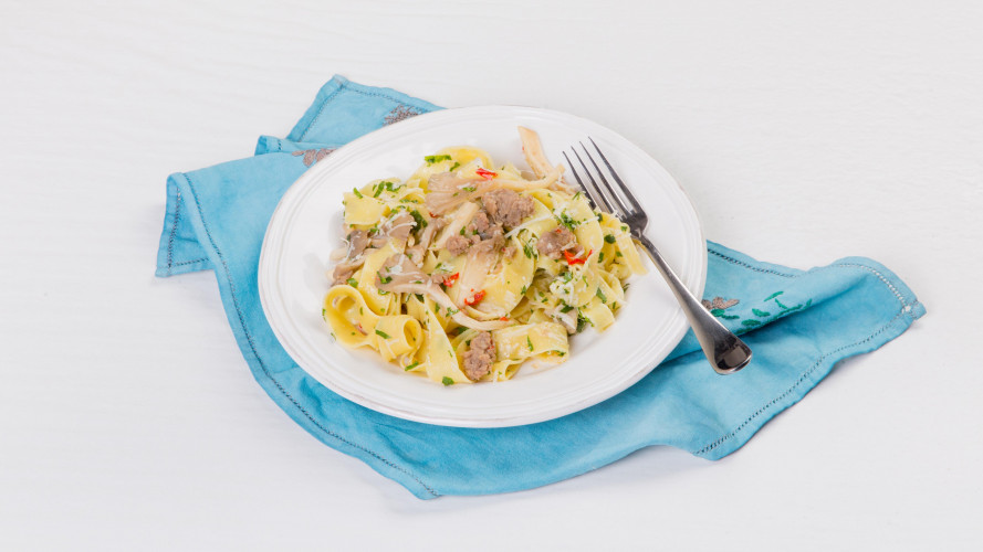 Pittige pappardelle met oesterzwam 