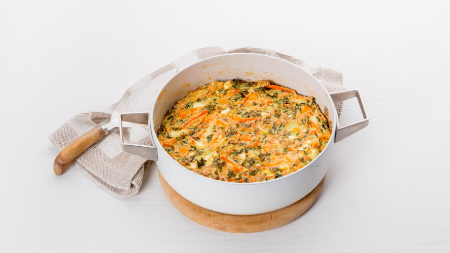 Frittata-Soufflé met zoete aardappel