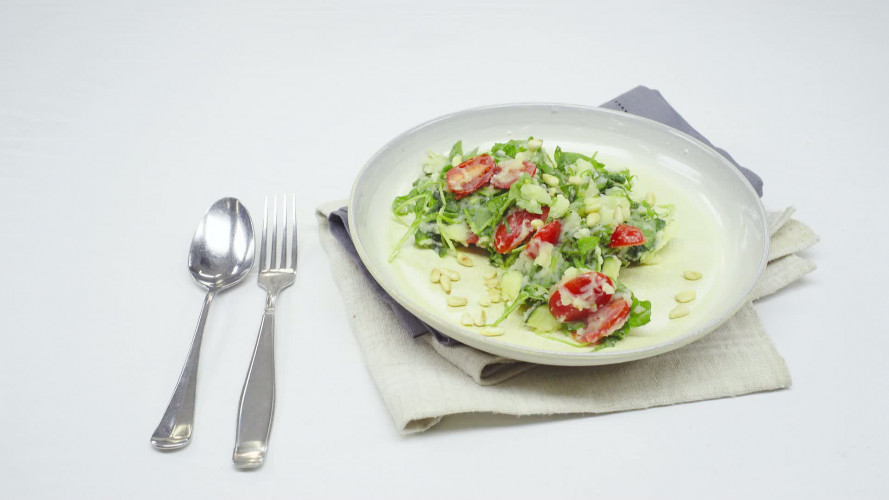 Rucola-basilicumstamppot met tomaten Stap 6.mp4