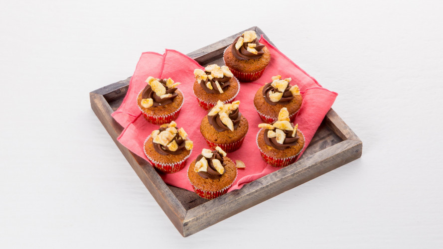 Karamelcupcakes met chocoladecreme 