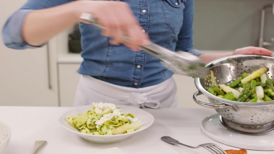 Papardelle met asperges en zalm Stap 10