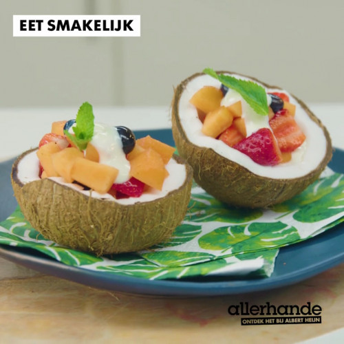 Kokos-fruitsalade met kokosyoghurt 1x1