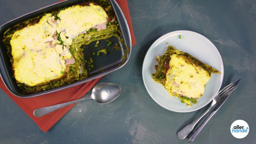 Groente-hamlasagne met ricotta