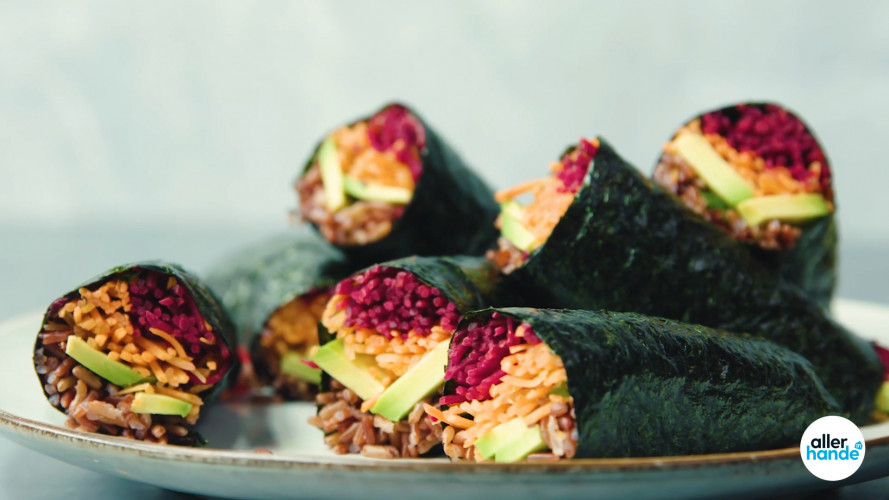 Regenboog nori springrolls