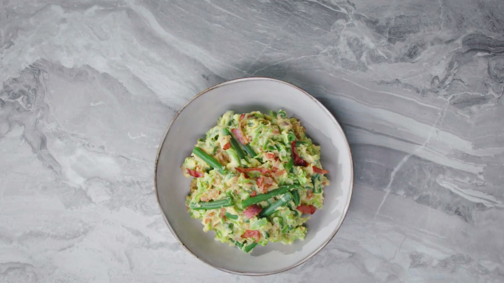 Twee-bonenstamppot met bacon