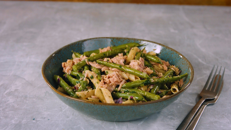 Volkorenpasta met tonijn