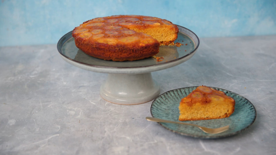 Upside downcake met banaan en karamel