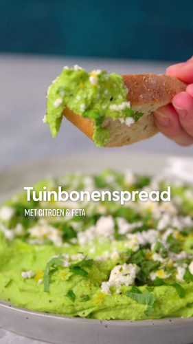 Tuinbonenspread met citroen en feta