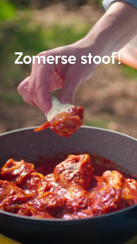 Skottelbraai kipstoof met tomaat en brood