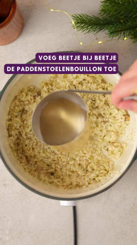 Truffelrisotto met knolselderij en gouden boerenkool