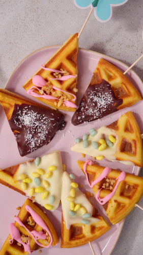 Wafels op een stokje
