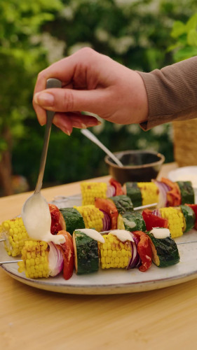 Groentespiesjes van de BBQ