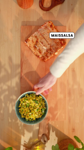 BBQ zalm-tacoboard met avocadocrème