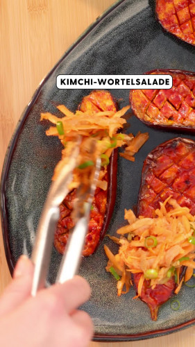 Geroosterde aubergine met gochujang