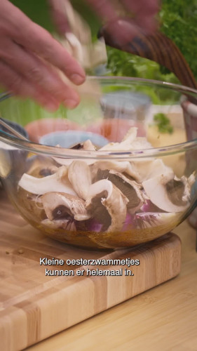 Paddenstoelen-'shoarma' van de BBQ van Hugo Kennis